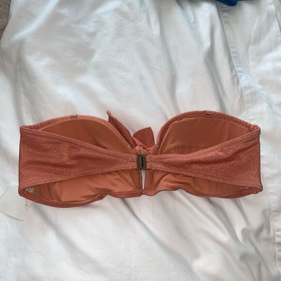 Zimmerman NWT Bow-embellished bandeau bikini top Peach Size 4 $258 - Picture 8 of 12